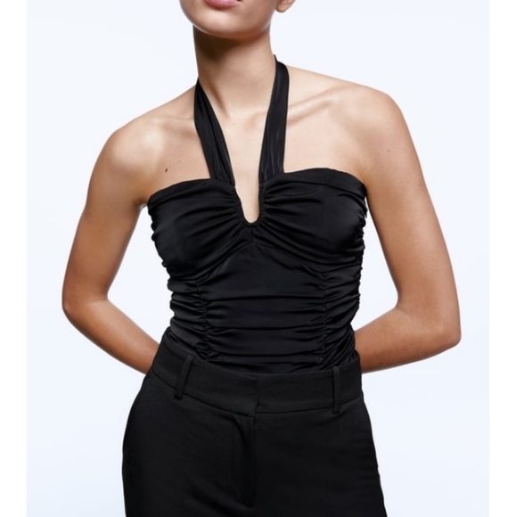 ZARA sateen ruffled bodysuit - Picture 3 of 9